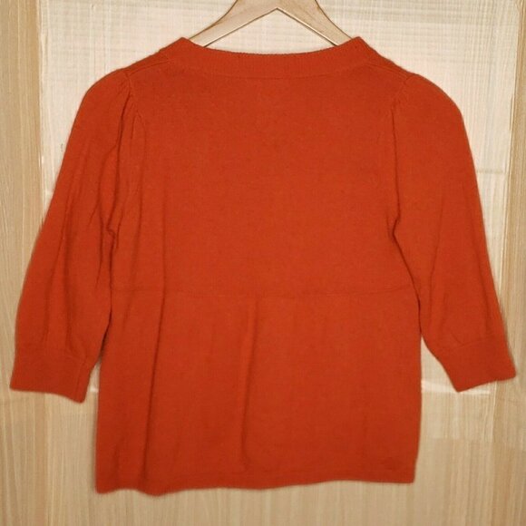 Tulle Womens Orange Wool Blend Cardigan Sweater Large - Picture 2 of 8